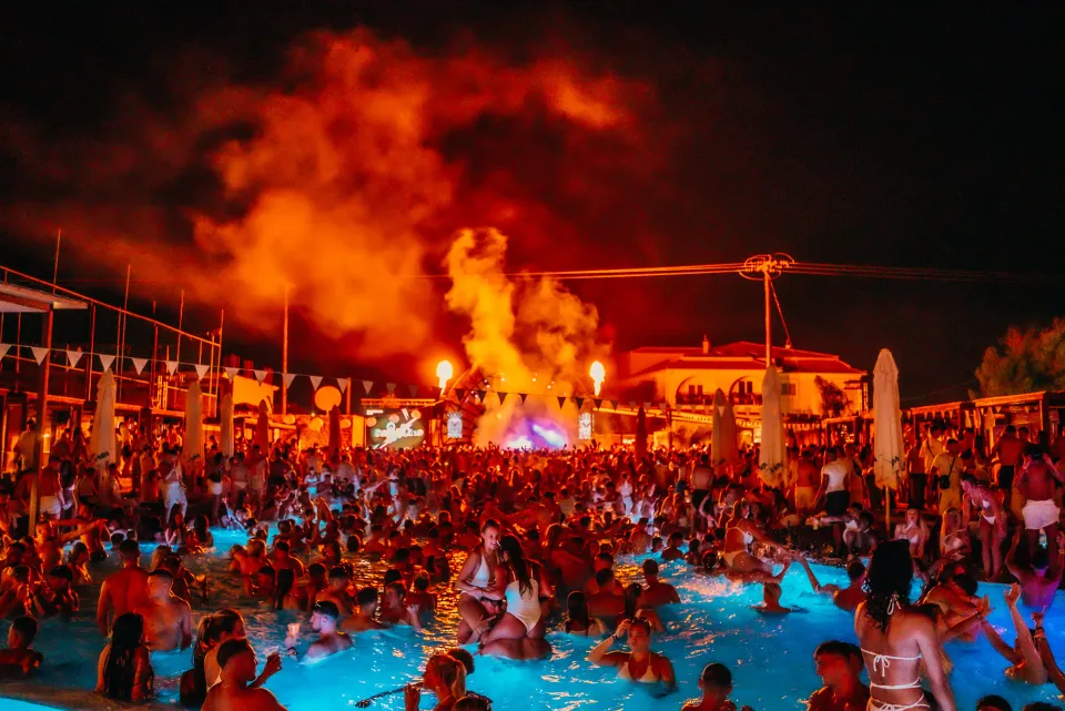 Guests at The White Party in Zante